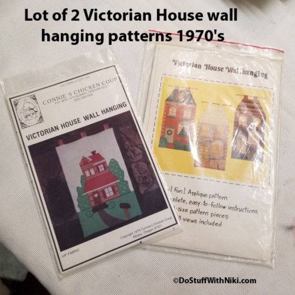 Lot of 2 Victorian House wall hanging patterns 1970's Pat019 - Picture 1 of 6